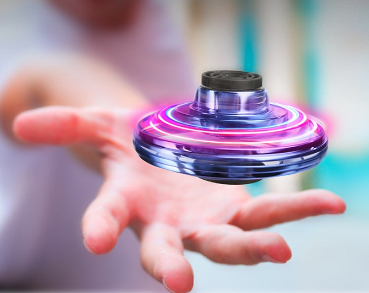 Mini Fingertip Gyro Interactive LED UFO Type Flying Helicopter Spinner