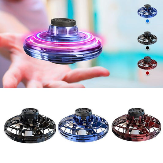 Mini Fingertip Gyro Interactive LED UFO Type Flying Helicopter Spinner